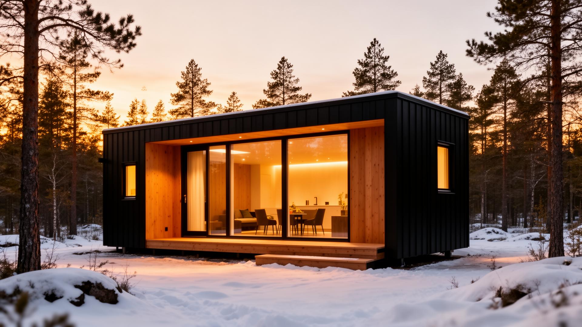 Nyckelfärdigt tiny hus i svensk natur